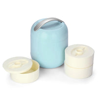 oliveware Plastic Bella Lunch Box - 3 Containers | Insulated Container | Carry Handle | Leak Proof | Complete Meal Hot Case - Blue, 300 milliliter