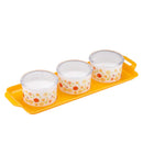 oliveware Venice Dry Fruit Container Tray with Airtight Lid, BPA Free, For Snacks & Dry Fruits, 3 Containers (350ml) each - Red