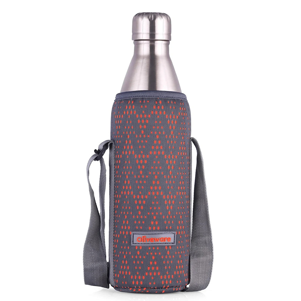 Oliveware Camo Vaccum Bottle with Sleeve, Stainless Steel (750ml), Hot and Cold, Insulated Bottle, Fit for Indoor & Outdoors - Silver