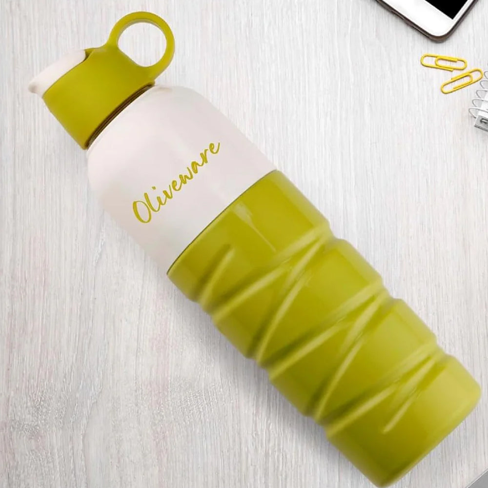 SOPL-OLIVEWARE Smash Water Bottle with Better Grip, 500 ml Bottle, BPA Free & Leak Proof, For Home, Office & Gym use - Green