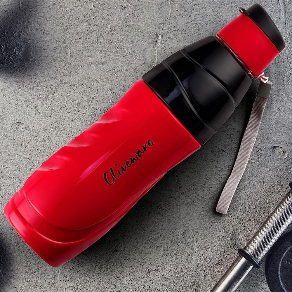 SOPL-OLIVEWARE Eagle Water Bottle with Better Grip, 650 ml Bottle, BPA Free & Leak Proof, For Home, Office & Gym use - Red