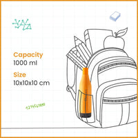 SOPL-OLIVEWARE Rivo Water Bottle with Better Grip, 1000 ml Bottle, BPA Free & Leak Proof, For Home, Office & Gym use - Red