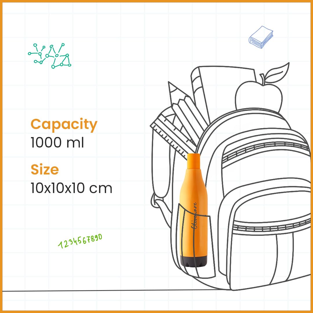 SOPL-OLIVEWARE Rivo Water Bottle with Better Grip, 700 ml Bottle, BPA Free & Leak Proof, For Home, Office & Gym use - Yellow