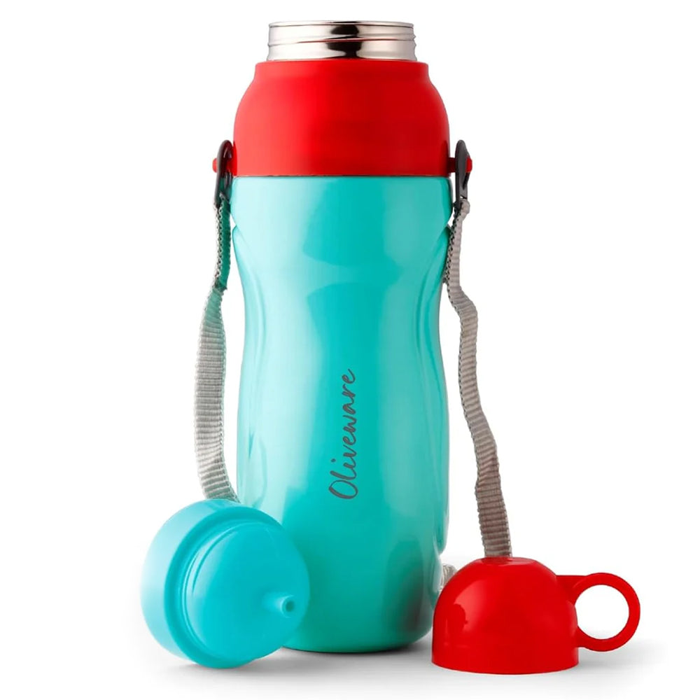 SOPL-OLIVEWARE Spin Water Bottle with Better Grip, 650 ml Bottle, BPA Free & Leak Proof, For Home, Office & Gym use - Blue