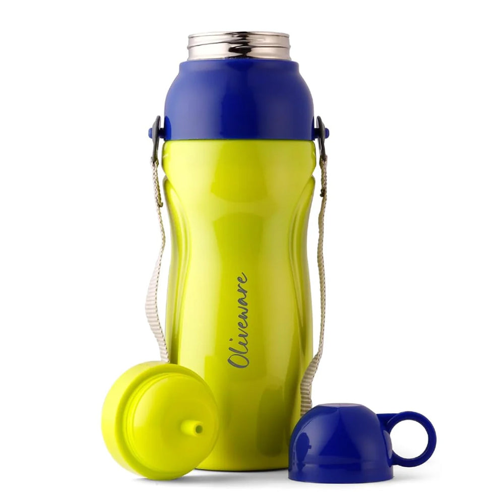 SOPL-OLIVEWARE Spin Water Bottle with Better Grip, 650 ml Bottle, BPA Free & Leak Proof, For Home, Office & Gym use - Green