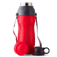 SOPL-OLIVEWARE Spin Water Bottle with Better Grip, 650 ml Bottle, BPA Free & Leak Proof, For Home, Office & Gym use - Red