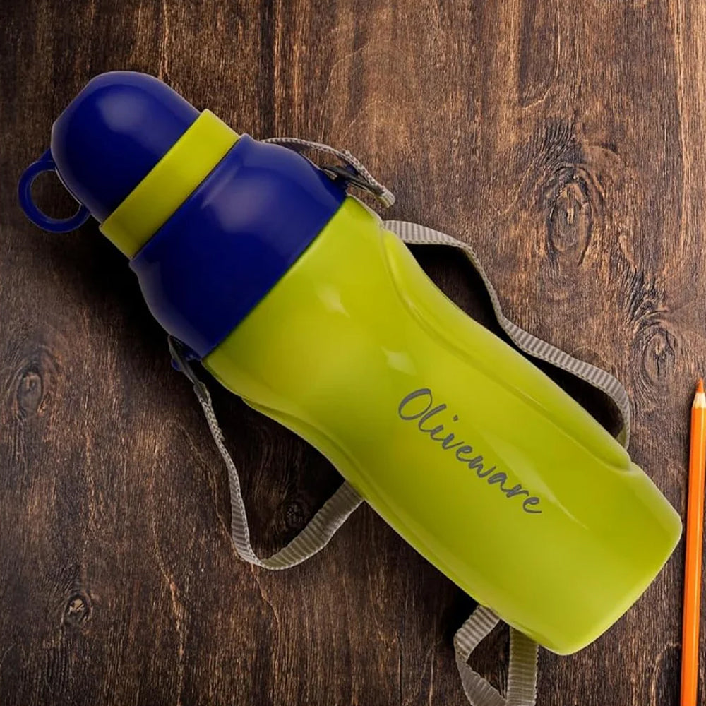 SOPL-OLIVEWARE Spin Water Bottle with Better Grip, 500 ml Bottle, BPA Free & Leak Proof, For Home, Office & Gym use - Yellow