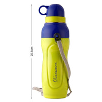 SOPL-OLIVEWARE Spin Water Bottle with Better Grip, 650 ml Bottle, BPA Free & Leak Proof, For Home, Office & Gym use - Yellow