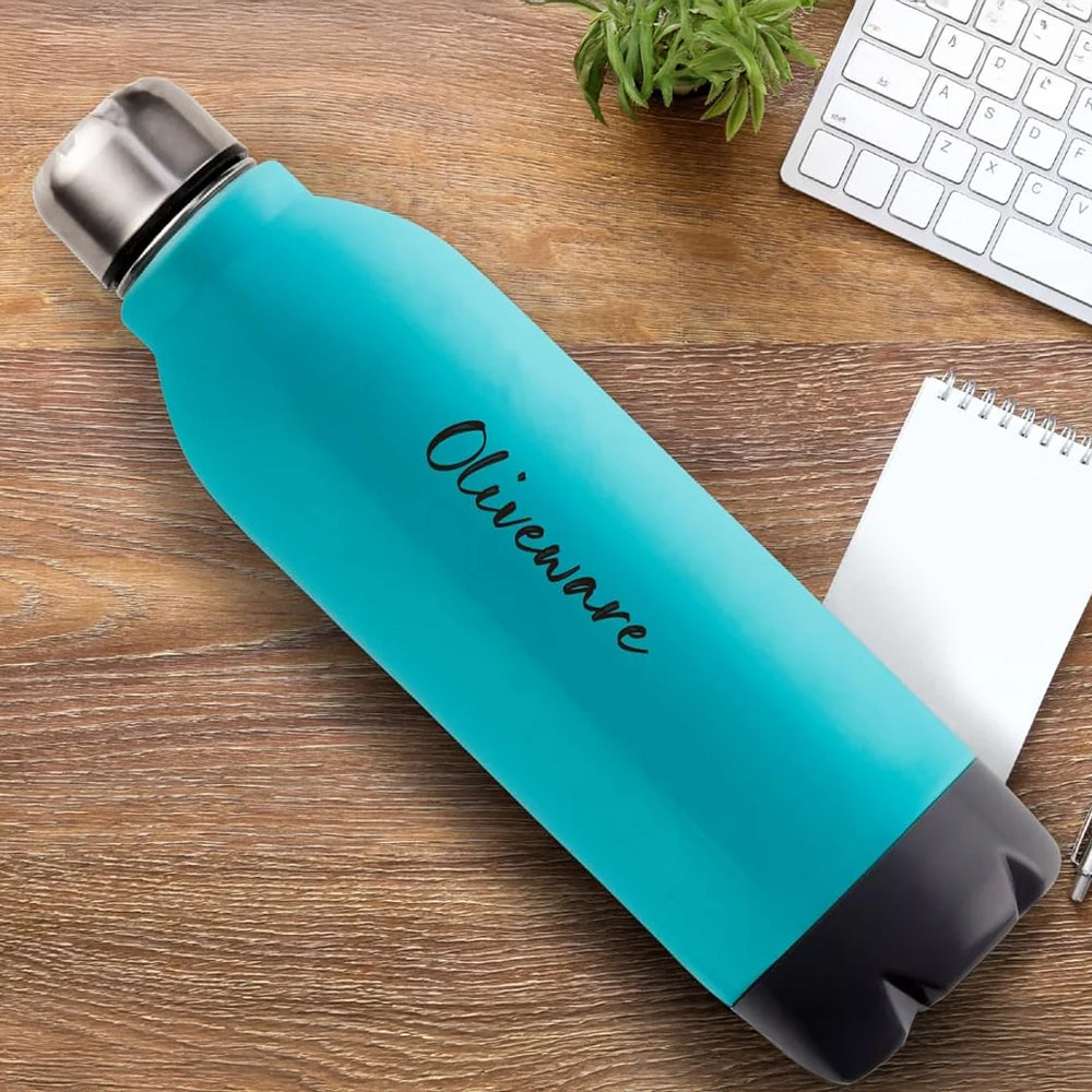SOPL-OLIVEWARE Qua Water Bottle with Better Grip, 850 ml Bottle, BPA Free & Leak Proof, For Home, Office & Gym use - Blue