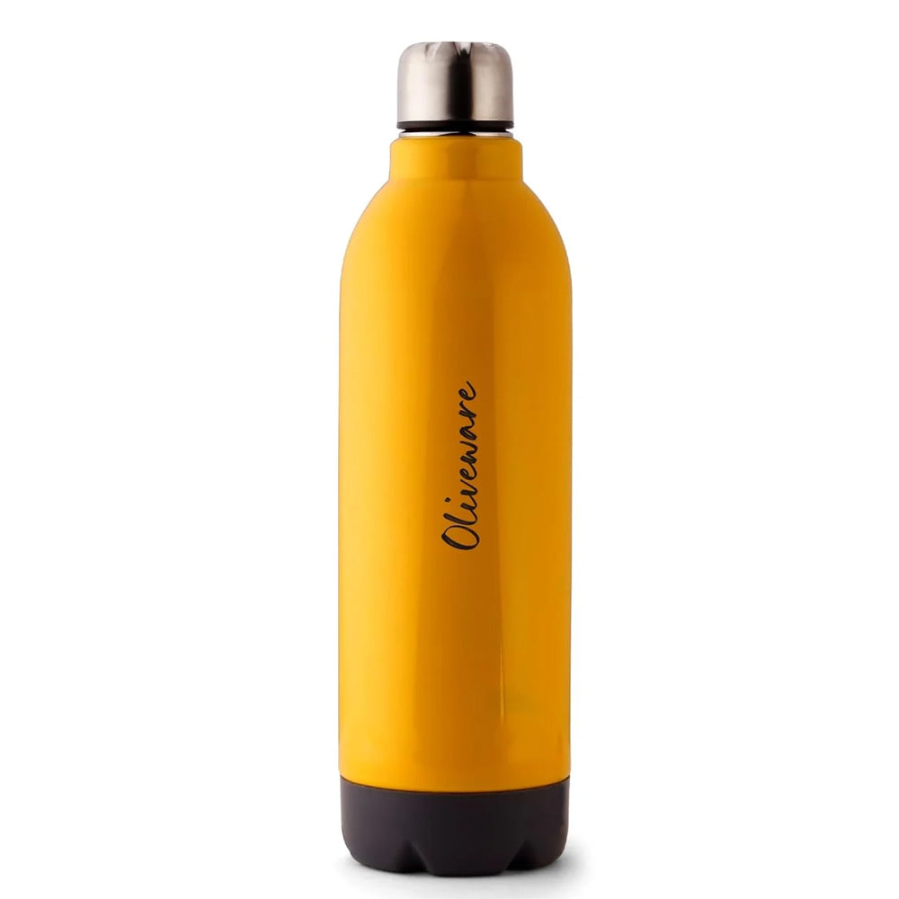 SOPL-OLIVEWARE Qua Water Bottle with Better Grip, 600 ml Bottle, BPA Free & Leak Proof, For Home, Office & Gym use - Yellow