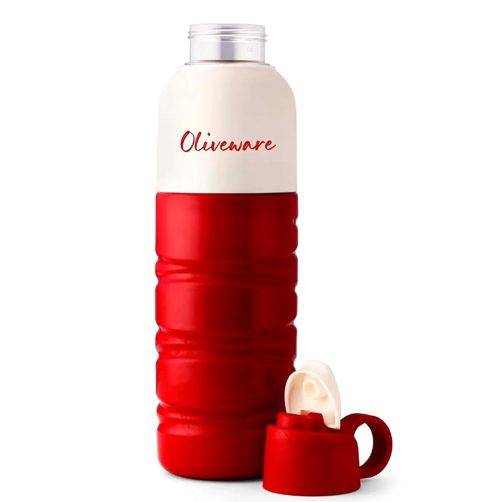 SOPL-OLIVEWARE Smash Water Bottle with Better Grip, 500 ml Bottle, BPA Free & Leak Proof, For Home, Office & Gym use - Red