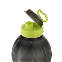 oliveware Jumbo 2 Litre Water Bottle, 100% Leak Proof, BPA Free Premium Plastic Bottle, for Home, Office & Gym, Sturdy with Holder - Pack of 1 (Black_Green)
