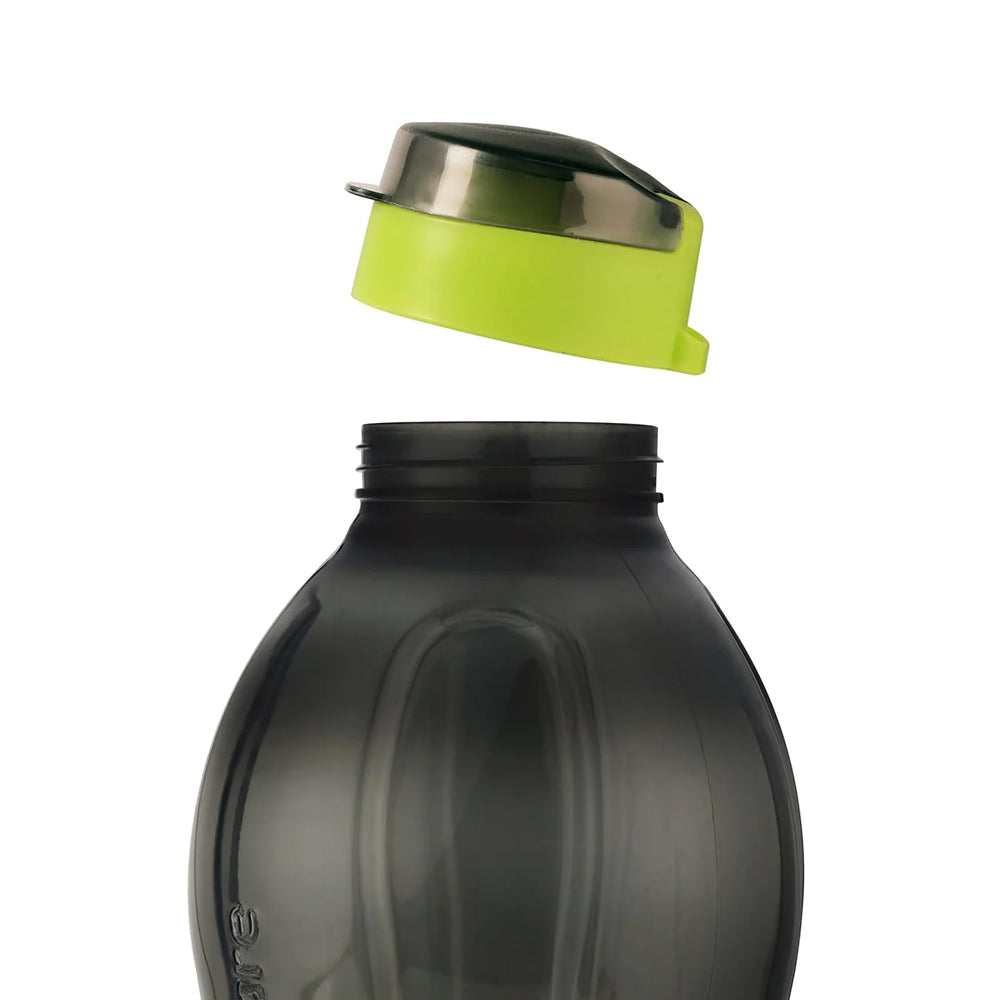 oliveware Jumbo 2 Litre Water Bottle, 100% Leak Proof, BPA Free Premium Plastic Bottle, for Home, Office & Gym, Sturdy with Holder - Pack of 1 (Black_Green)