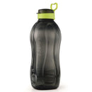 oliveware Jumbo 2 Litre Water Bottle, 100% Leak Proof, BPA Free Premium Plastic Bottle, for Home, Office & Gym, Sturdy with Holder - Pack of 1 (Black_Green)