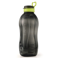 oliveware Jumbo 2 Litre Water Bottle, 100% Leak Proof, BPA Free Premium Plastic Bottle, for Home, Office & Gym, Sturdy with Holder - Pack of 1 (Black_Green)