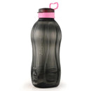 oliveware Jumbo 2 Litre Water Bottle | for Home, Office & Gym | Sturdy with Holder | 100% Leak Proof | BPA Free Premium Plastic Bottle- Pack of 1(Black_Pink)