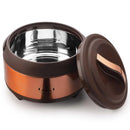 SOPL- Oliveware (logo) with Device Glory Puff Insulated Casserole | Stainless Steel | Sturdy Base | Keeps Chapati, Food, Curry | Easy to Carry Handle (Brown, 2500 ml)