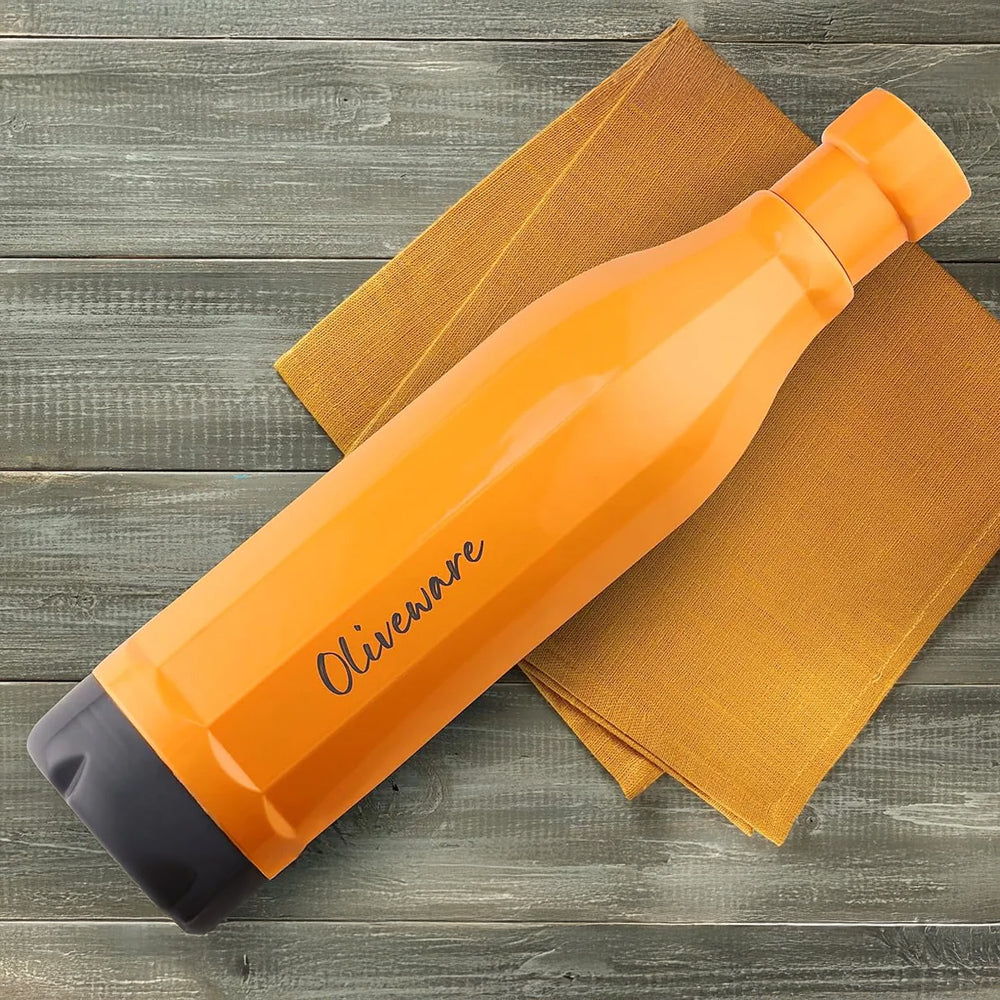 SOPL-OLIVEWARE Freshy Water Bottle with Better Grip, 1000 ml Bottle, BPA Free & Leak Proof, For Home, Office & Gym use - Yellow