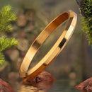 Gold Round Flat Punjabi Stainless Kada For Everyday Wear