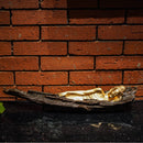 Sleeping buddha on tree bark figurine