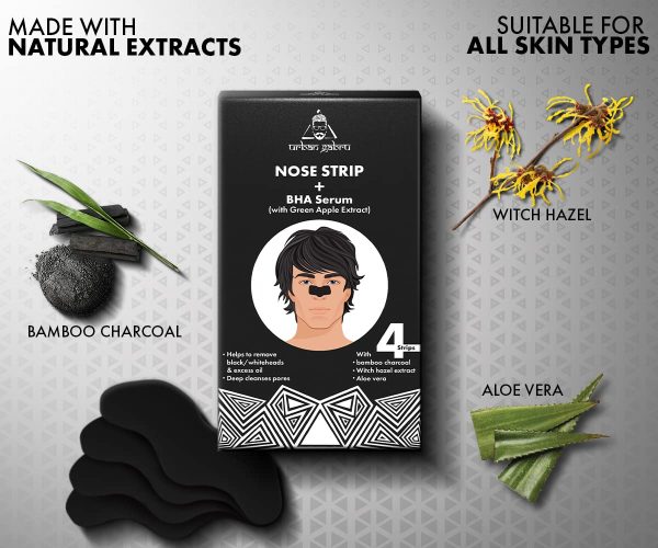 urbangabru Nose Strips (4 Strips) Black-Whitehead Remover with BHA Serum - Image 4
