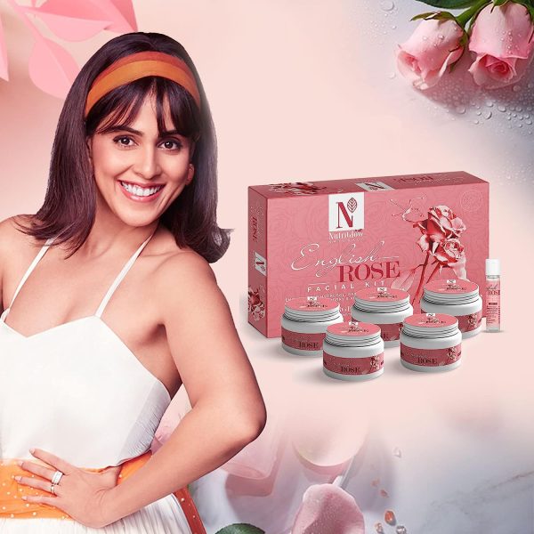 NutriGlow Sustainable Natural English Rose Facial Kit All Skin Types - 250g+10ml - Image 5