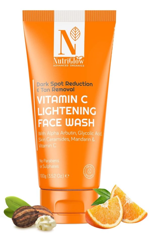 Nutriglow Advanced Organics Dark Spot Reduction Tan Removal Vitamin C Lightening Face Wash 100gm