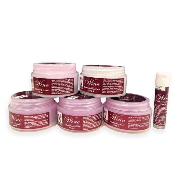 NutriGlow Sustainable Sustainable 6-Pieces of Wine Facial Kit Skin Care,Acne Remove, 250g+10ml - Image 5