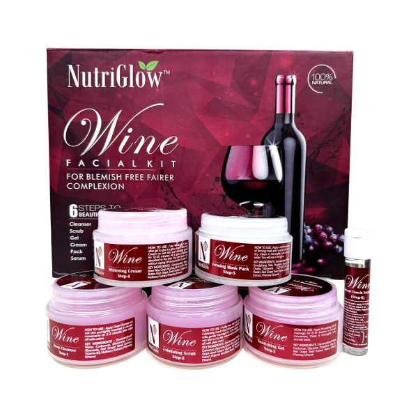 NutriGlow Sustainable Sustainable 6-Pieces of Wine Facial Kit Skin Care,Acne Remove, 250g+10ml - Image 4
