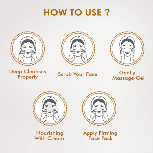 NutriGlow Gold Kesar Facial Kit | 6-Pieces Skin Care, 260gm with Jade Roller - Image 4
