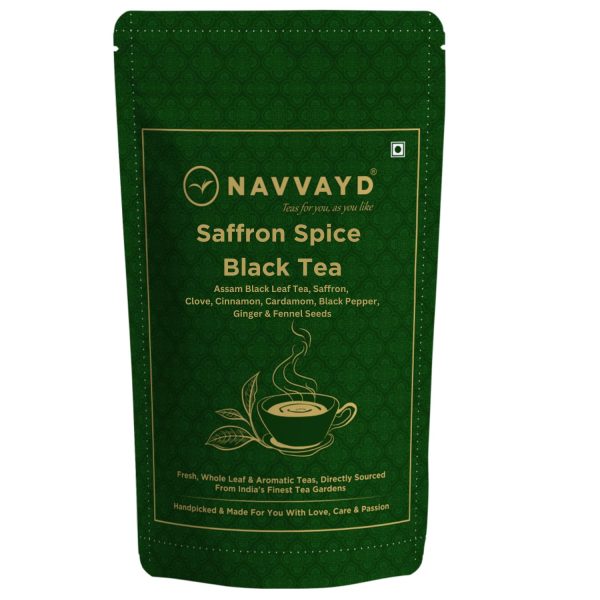 NAVVAYD Saffron Spice Black Tea, 15 Tea Bags