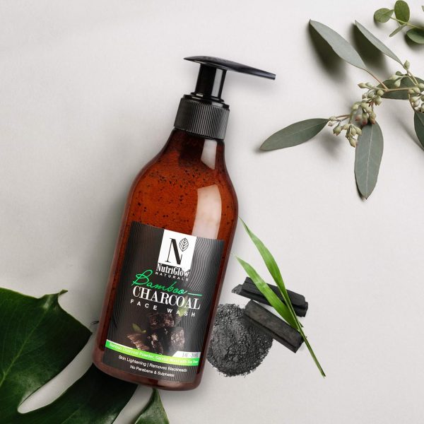 NutriGlow Bamboo Charcoal Skin Lightening Sustainable Face Wash 300 ml - Image 3