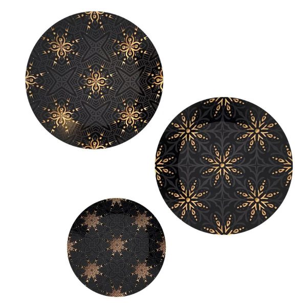 Ceramic Wall Plates with Beautiful Mandala Art Deco Pattern Wall Hanging Plate - Set of 3 - Image 4